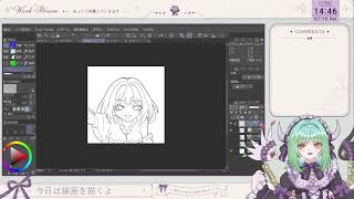 【お絵描き配信／一部AI利用】あんまり元気無いけど線画がやりたいんだよ～
