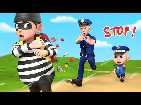 Stop Thief! 😡 Police Chase Thief - Baby Police Song | Nursery Rhymes & Kids Song