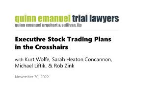Executive Stock Trading Plans in the Crosshairs