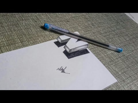Very easy || How To drawing 3D floating letter "N" Anamorphic llusion 3D trick art on paper