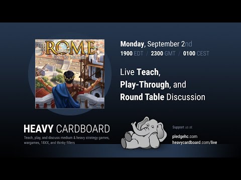 Rome: City of Marble 4p Teaching, Play-through, & Round table by Heavy Cardboard