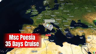 MSC Poesia Grand Voyage Cruise departing on April 6, 2026 from Civitavecchia, Rome, Italy 