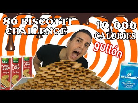 80 BISCOTTI Challenge - 10000 CALORIES OF ONLY CHOCOLATE BISCUITS - MAN VS FOOD