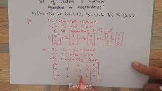 Linearly Dependent Vectors | Example of Linearly Dependent Vectors