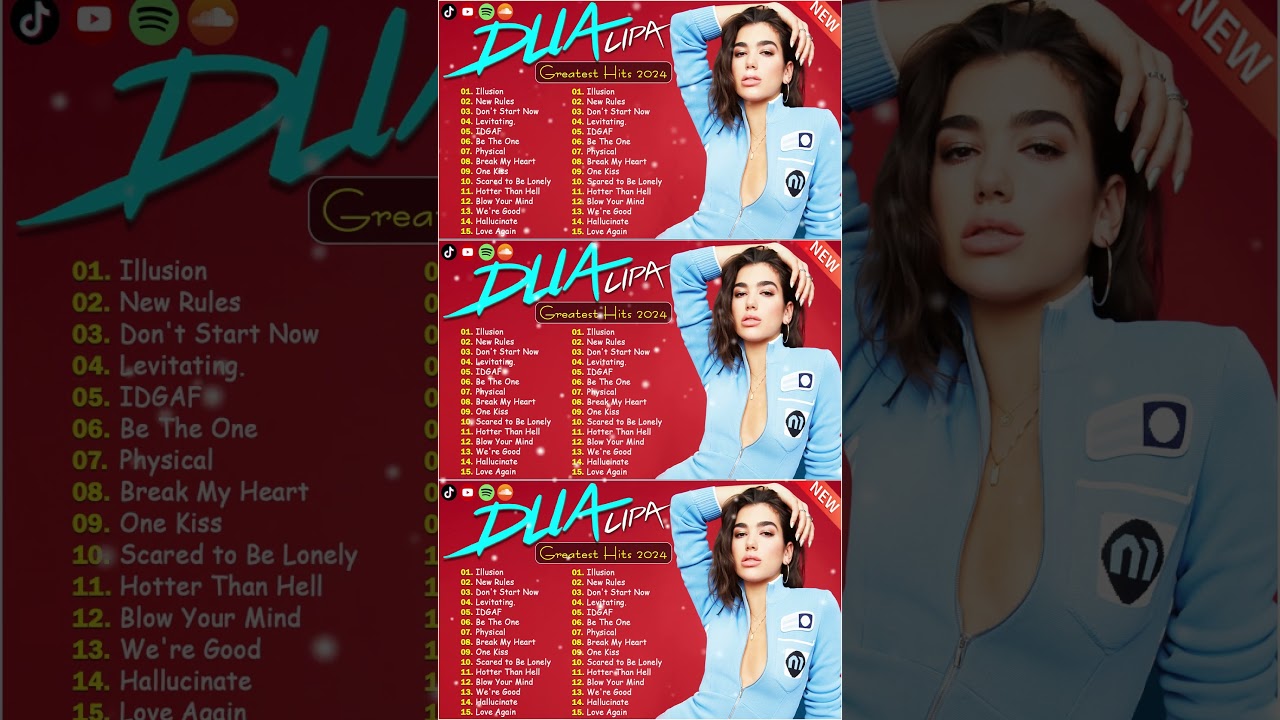 DuaLipa Songs Playlist 2024 - Best Songs on Spotify and Billboard #shorts #dualipa #topsongs