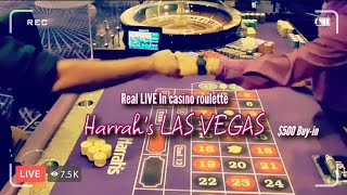 Live Roulette at HARRAH'S LAS VEGAS | Was Down to my last $100 | NEVER GIVE UP