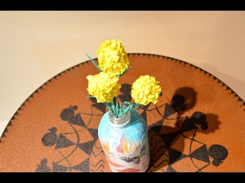 Crepe paper billy button flowers | how to make billy button paper flowers |  paper billy buttons