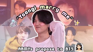 BTSs different reactions being proposed by ARMYs &