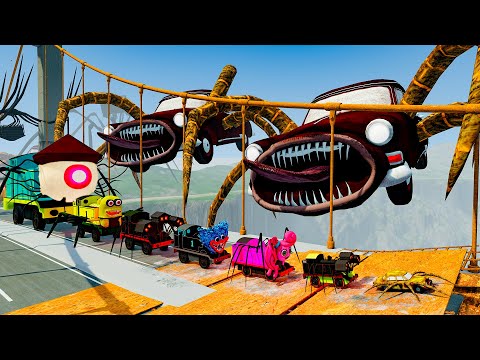 ALL MONSTERS.EXE Big & Small Cars vs Broken Bridge with CAR EATER | BeamNG.Drive
