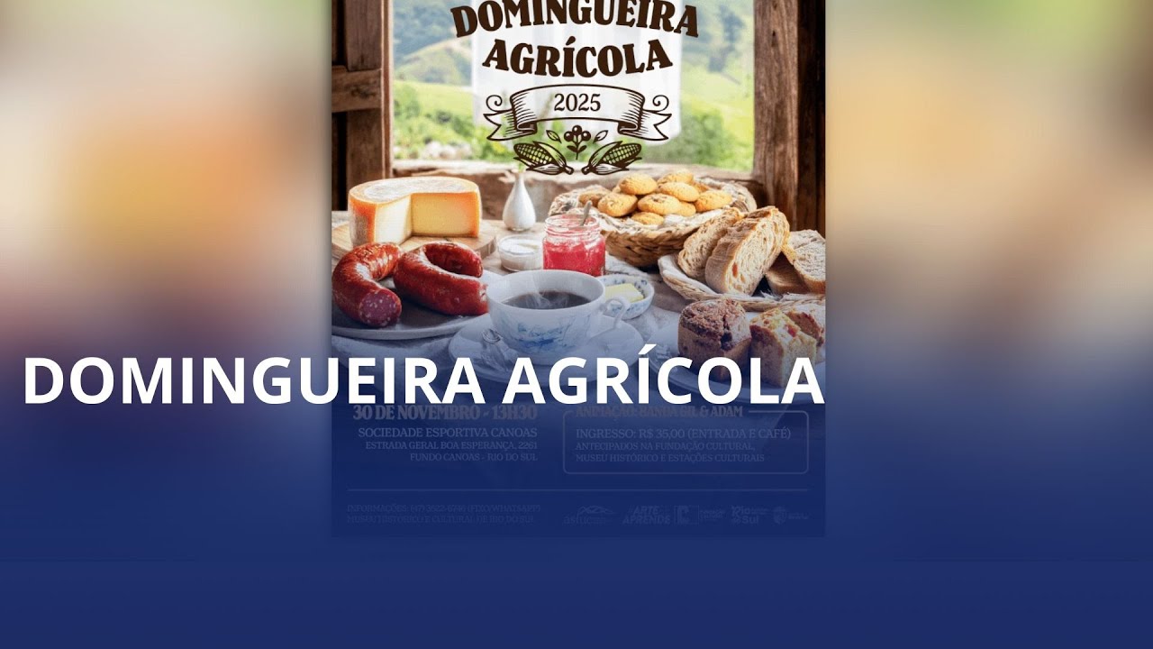 20ª edição da Domigueira Agrícola é no domingo (30), em Rio do Sul, com feira, café colonial e música ao vivo