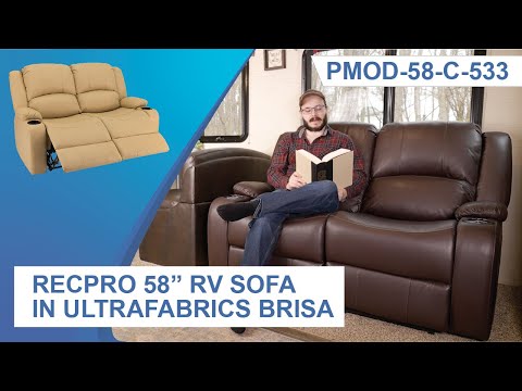RecPro Charles 58" Powered RV Loveseat in Ultrafabrics Brisa