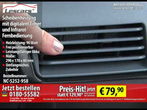 Lescars Scheibenheizung 90 Watt mit Akku, Zeitsteuerung, Fernbedienung