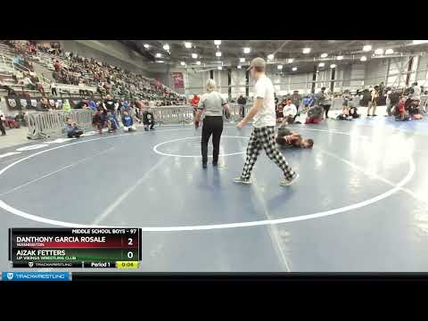 97 Lbs Cons. Round 5 - Aizak Fetters, UP Vikings Wrestling Club Vs Danthony Garcia Rosales, Washin
