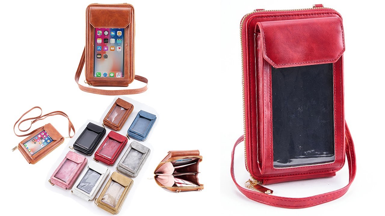 PU-Leder RFID Blocking Crossbody Handytasche für Damen Geldbörse