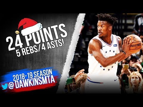 Jimmy Butler Full Highlights in 2018 Christmas  Celtics vs 76ers   24 5 4!  FreeDawkins