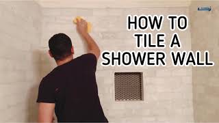 HOW TO TILE A SHOWER WALL- Bathroom Remodel Part 2 #bathroomremodel #diybathroommakeover #decor