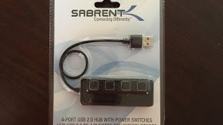 Video thumbnail for Sabrent 4-Port  USB 2 0 Hub with Individual Power Switches and LEDs (HB-UMLS) by technuba