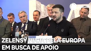 Zelensky viaja pela Europa em busca de apoio na guerra