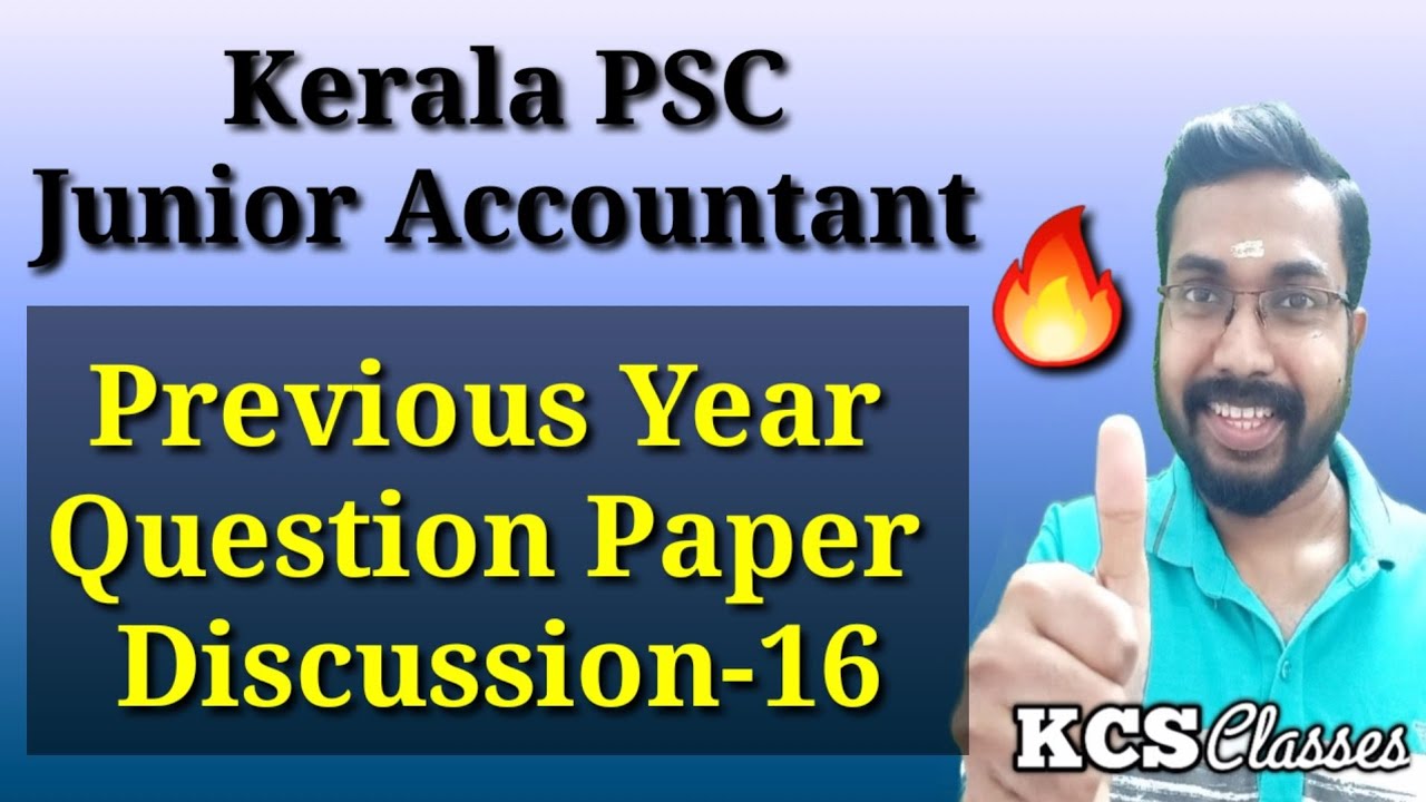 Kerala PSC Junior Accountant|Previous Year Question Paper Discussion-16