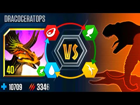 DRACOCERATOPS DEFEAT 9 OPPONENTS | JURASSIC WORLD THE GAME