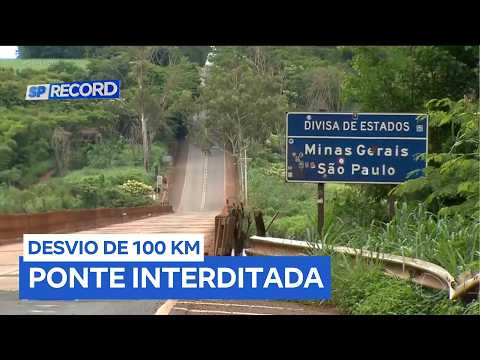 Interdição de ponte entre São Paulo e Minas Gerais causa transtornos a moradores