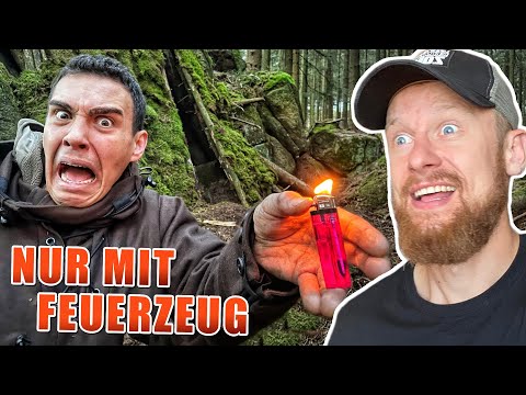 ÜBERLEBEN nur mit FEUEREZUG | Survival OHNE Ausrüstung | Fritz Meinecke reagiert auf Survival Mattin