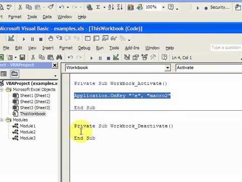 VBA Lesson 4   Shortcut Keys w Application onkey | Microsoft Excel Tutorials