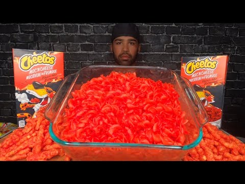 (ASMR) FLAMIN' HOT CHEETOS MAC 'N CHEESE REVIEW