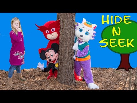 The Assistant Plays Hide n Seek with Paw Patrol and Mickey Mouse in the Park
