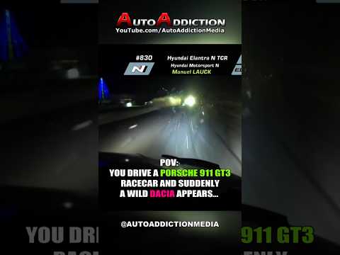 Thumbnail for POV: a Wild DACIA appears in front of your Porsche 911 GT3 Racecar! by Porsche 911, Porsche 911 GT3, Porsche, video, Car, vide, video i, Porsche GT3
