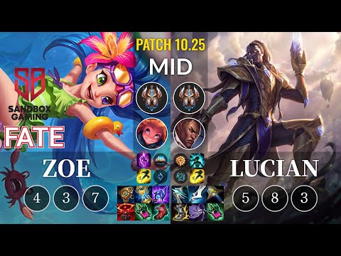 SB FATE Zoe vs Lucian Mid - KR Patch 10.25