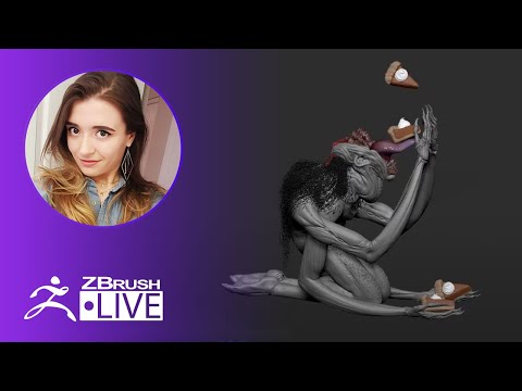 Speed Sculpt a Pumpkin-Pie-Eating Monster in ZBrush #withme! - Ashley A. Adams "A_Cubed"