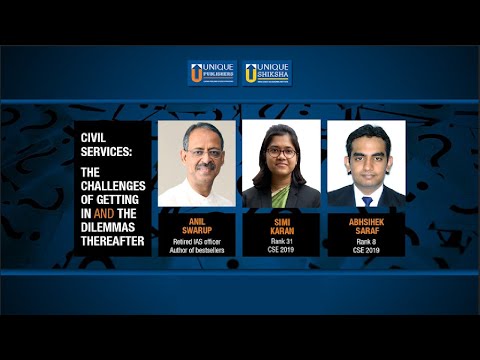 IAS Toppers: Abhishek Saraf, & Simi Karan (Rank-8 & 31) with Anil Swarup (Retd IAS & Author)