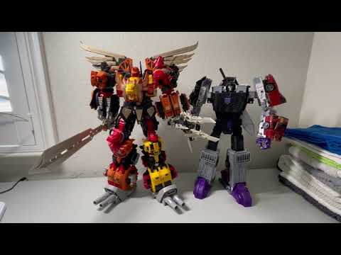 Mastermind Creations Feral Rex fan mod leg extensions w/ combiner superion and Legacy Menasor