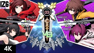 Blazblue Cross Tag Battle - Ruby, Blake Vs Linne, Yuzuriha (Hardest AI)