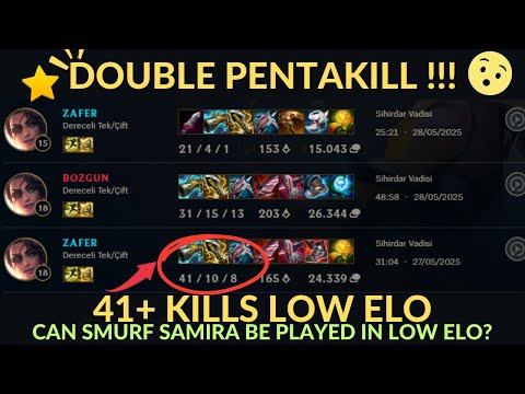 Can you play smurf Samira in low elo? | DOUBLE PENTAKILL 😲