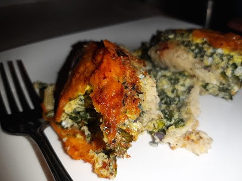 Cauliflower-Crusted Spinach Feta Pie