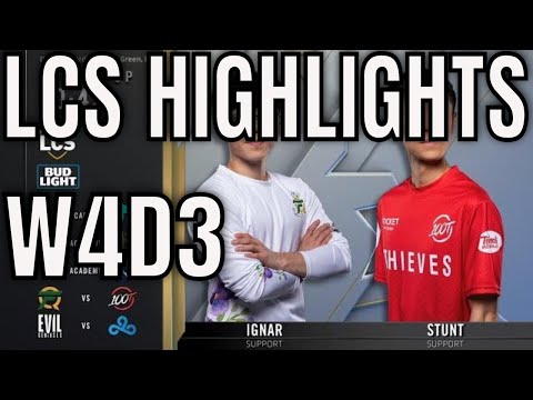 LCS Highlights ALL GAMES Week 4 Day 3 Spring 2020 - FLY vs 100, EG vs C9