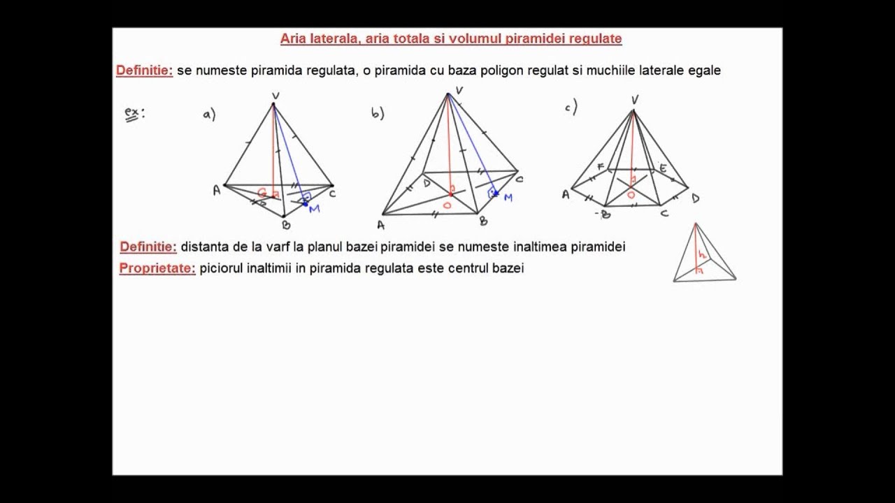 Watch Aria Laterala A Piramidei Triunghiulare Regulate Now Aria laterala, aria totala si volumul piramidei regulate (8g31)