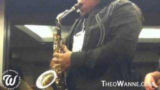 Eddie Baccus Jr. rocks it at the Légère saxophone jam night at winter NAMM 2011