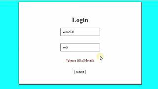 show error:white Space are not Allow in form validation login form javascript