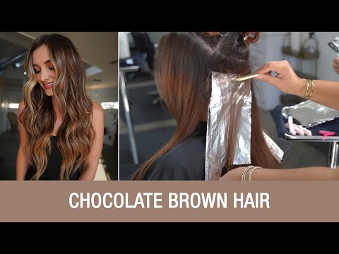 Chocolate Brown Hair with Blonde Teasylights |...