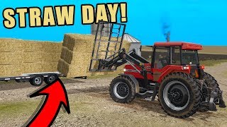 PUTTING THE CASE MAGNUM TO WORK! BALING &amp; LOADING STRAW | EP#12 | FARMING SIMULATOR 2017