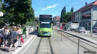 preview picture of video 'Freiburg im Breisgau Tram / Трамвай / Straßenbahn Linie 5: Hornusstraße - Rieselfeld (5x)'