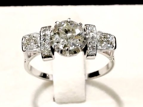 1.79 ct Diamond and Platinum Dress Ring - Art Deco Style - Antique Circa 1930 - AC Silver W8864