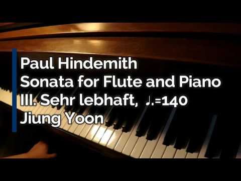 Piano Part - Hindemith, Sonata for Flute and Piano, III. Sehr lebhaft, ♩.=140