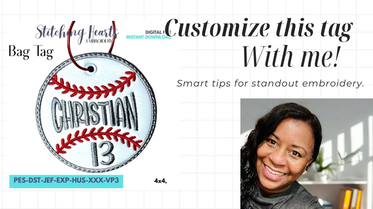 Baseball Bag Tag… using Embrilliance to customize the name