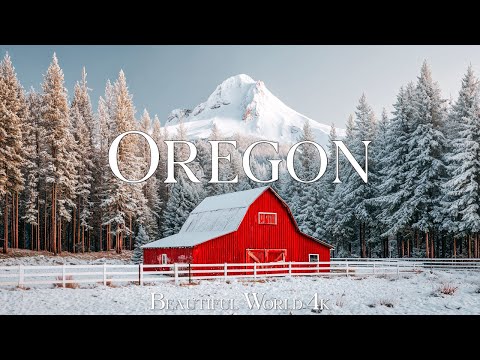 Oregon 4K | Winter Wonderland of Snowy Trails, Misty Forests & Frozen Waterfalls