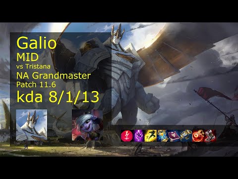Galio vs Tristana Mid - NA Grandmaster 8/1/13 Patch 11.6 Gameplay