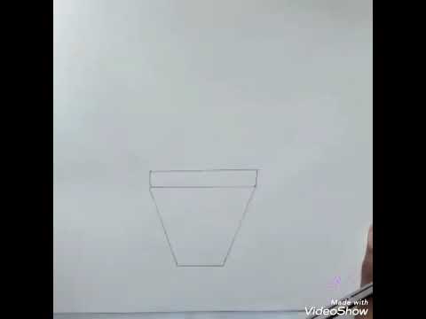 Drawing of flower pot in easy technique